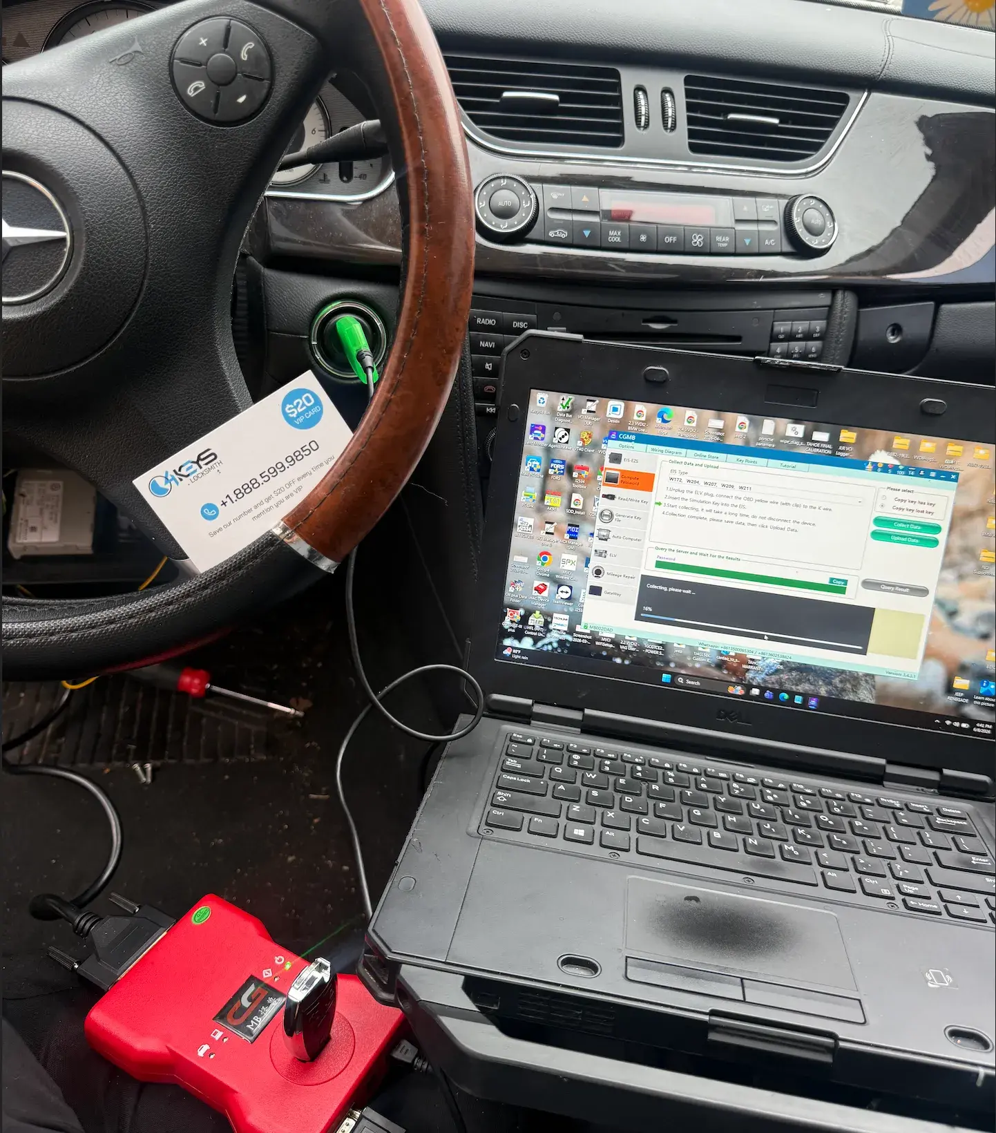 4Keys Locksmith technician programming Mercedes-Benz car keys on-site in Metro Atlanta